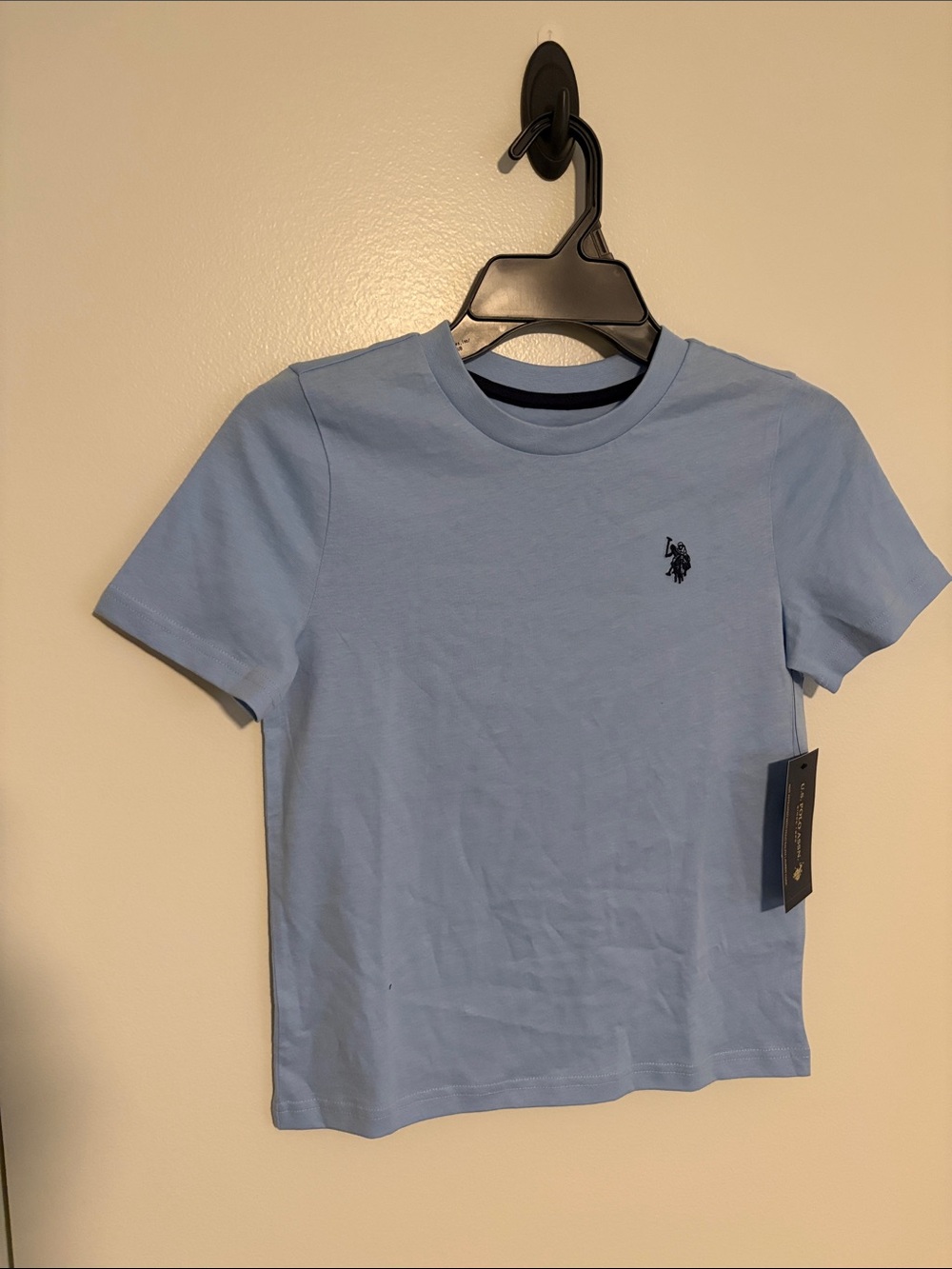 U.S. Polo Assn. Light Blue Short Sleeve Tee with Navy Logo